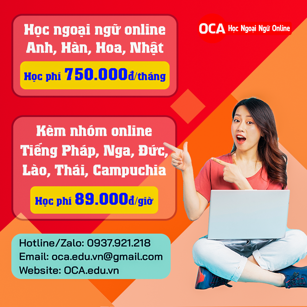 Khoá học ngoại ngữ online Oca