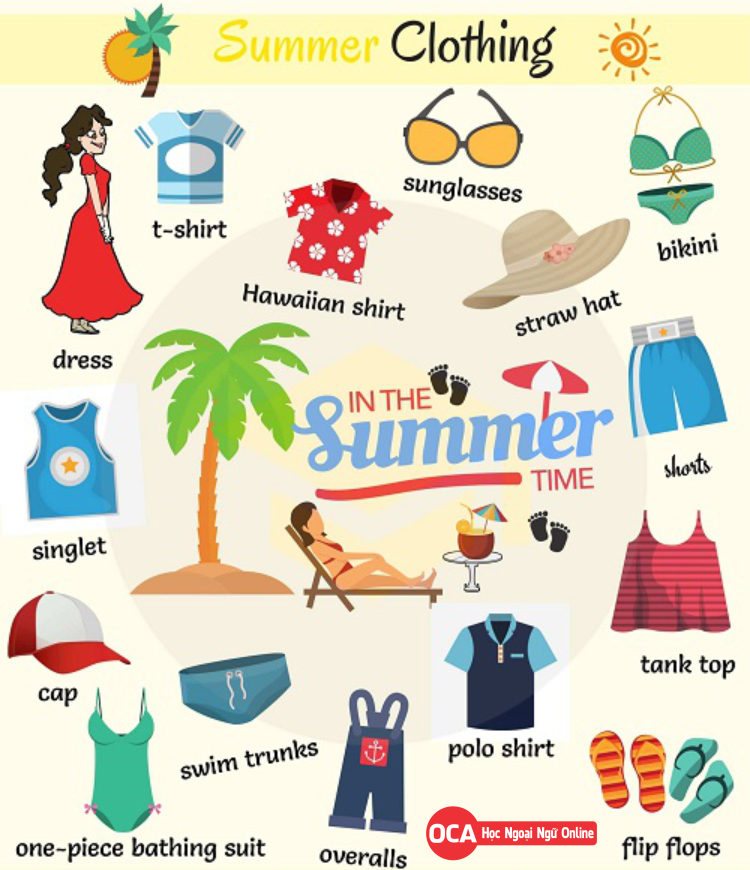 Từ vựng về trang phục mùa hè trong tiếng Hàn